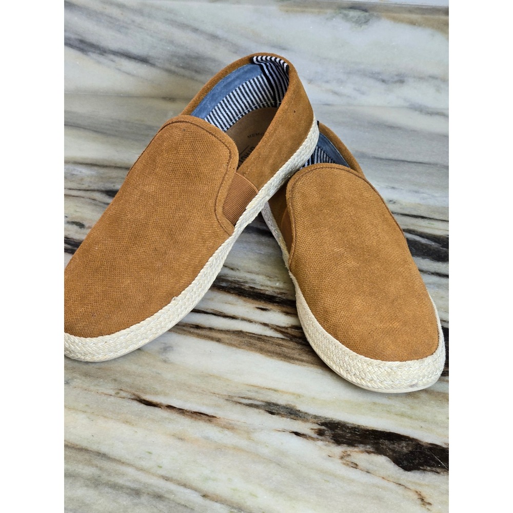 Stacy Adams Mens Tan Espadrille Slip On Memory Foam Sneakers 25454-221 8.5M